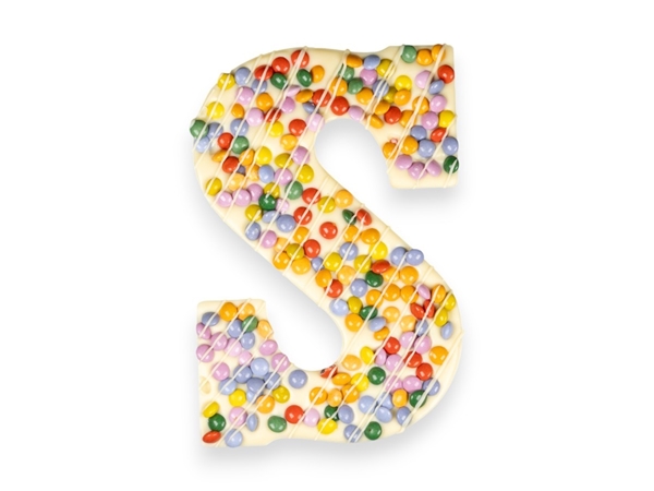 Chocoladeletter smarties wit groot