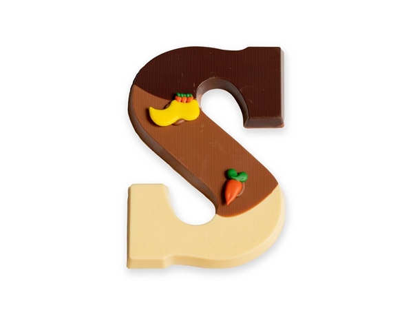 Chocoladeletter tricolor 'S'