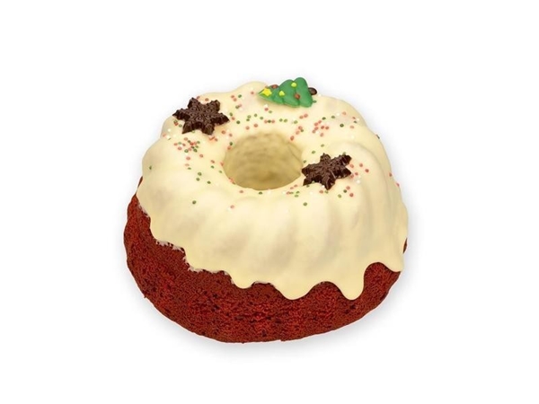 Red Velvet witte chocolade tulbandcake
